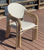 Chaise de bistro français de jardin extérieur de haute qualité chaise de bras de canne chaise de bar en osier de rotin naturel