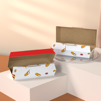 Boîte à sandwich, toast, gâteau, hot-dog en papier kraft brun/blanc de qualité alimentaire pour le petit-déjeuner et le déjeuner