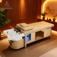Fauteuil de massage et de lavage de cheveux moderne et populaire 2026 pour salon de coiffure, avec cuvette et coussin de tête confortable