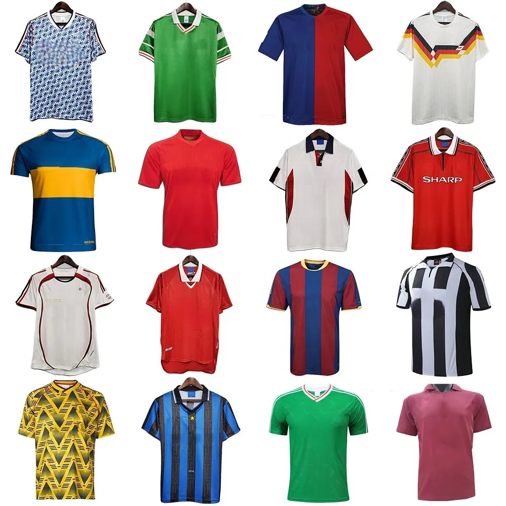 Maglia da calcio retrò di qualità tailandese all'ingrosso magliette da calcio sublimazione abbigliamento da calcio maglia retrò personalizzata