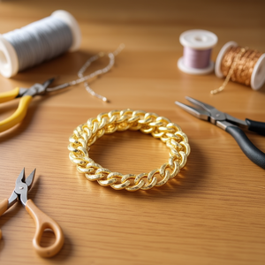 Catena in metallo Ilan 19x23mm 7M placcata oro per la creazione di collane - Product Image 3