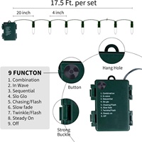 Guirlandes lumineuses LED de Noël pour l'extérieur, étanches IP65, clignotantes, blanches, décorations de fêtes avec boîte à piles