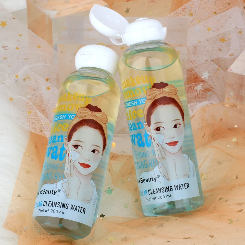 Pembersih Wajah Berbasis Air Micellar Alami, Alat Pembersih Makeup Penghilang untuk Makeup Tahan Air Semua Jenis Kulit Berminyak Aman untuk Mata