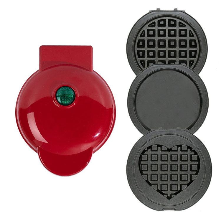 Red [Round Waffle Heart-Shaped Flat Waffle]