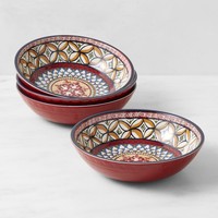 Ensemble de 4 bols en mélamine plaqué rouge de Sicile, vitrage écologique élégant au design personnalisé pour un dîner élégant, des hôtels OEM/ODM, bienvenue