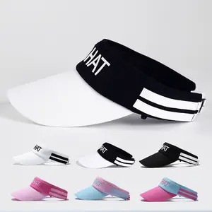 Popular Wholesale Cheap 100% Cotton Embroidery Sun Visor Empty Top Golf Cap