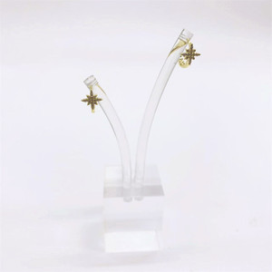 Pendientes de Clip Zhenlu Star, Aleación de Cobre con Incrustaciones de Circonio, Joyería de Moda para Fiestas, Diseño de Ocho Puntas - Product Image 4