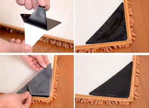 Almohadillas Antideslizantes Reutilizables de PU Lavables y Autoadhesivas de Alta Resistencia con Agarres para Esquinas de Alfombras, para Pisos de Madera Dura, Sin Daños - Product Image 4