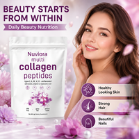 Poudre de peptides de collagène multi-sources nourris à l'herbe, sans OGM, avec biotine, vitamine C et acide hyaluronique pour la peau, antioxydant, pour femmes enceintes