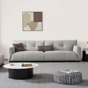 Muebles Modernos para Sala de Estar, Sofá Seccional, Sofá de Dos Plazas, Sofá de Tela Blanca - Product Image 1