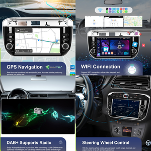 Podofo 7 "4 + 64G Android autoradio stéréo sans fil Carplay/Android Auto GPS/DSP/Wifi/FM/RDS/BT pour <span class=keywords><strong>FIAT</strong></span> <span class=keywords><strong>Punto</strong></span> 2012-2016 ODM OEM - Product Image 3