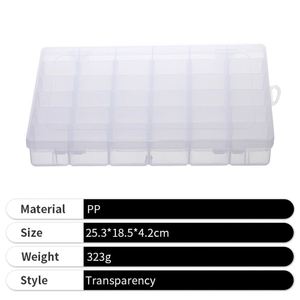 Boîte de rangement portable en plastique transparent personnalisée avec 36 compartiments, boîte à bijoux transparente en PP avec couvercle - Product Image 4