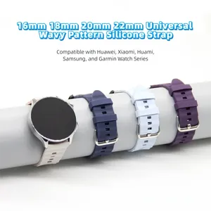 Correa de 16mm 18mm 20mm 22mm para HuaMi Amazfit <span class=keywords><strong>GTR</strong></span> GTS 4 <span class=keywords><strong>3</strong></span> 2, Correa de Reloj con Patrón de Ondas para Samsung <span class=keywords><strong>Xiaomi</strong></span> Huawei <span class=keywords><strong>Watch</strong></span> GT 2 <span class=keywords><strong>3</strong></span> 4 5 <span class=keywords><strong>Pro</strong></span> - Product Image 1