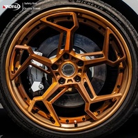 168 Ruedas de Aleación de Aluminio Forjado Bronce Cepillado Ligeras Personalizadas 5x112 5x130 para Lamborghini Panamera Taycan de 19-22 Pulgadas