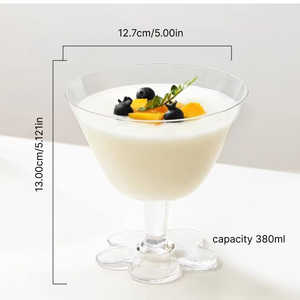 Venta caliente moderna forma de flor copa de vino tinto para flautas transparente helado vidrio hogar bares cocina Martini taza <span class=keywords><strong>grande</strong></span> - Product Image 5