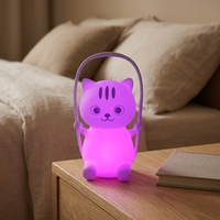 Nouvelle Lampe LED en forme de chat Kawaii souple et rechargeable par USB 2026 pour la décoration de chambre à coucher et de chevet
