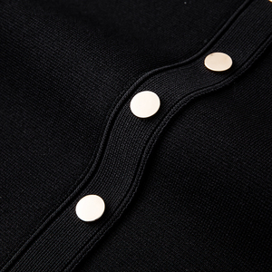 针织品厂家批发春夏黑色圆领短袖套头衫女式针织毛衣百褶裙 - Product Image 4