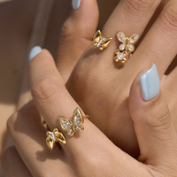 Nouvelle Arrivée Gaovo : Bagues de Doigt pour Femme en Acier Inoxydable Plaqué Or 18K, Style Doux et Polyvalent, Motif Géométrique Diamant, Design de Créateur