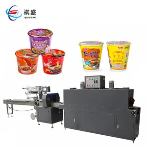 Qisheng Instant Noodle Cup Packaging Machine Heat Shrink Film Wrapping Packing Machine
