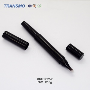 Logo personalizzato doppio lato <span class=keywords><strong>contorno</strong></span> bastone imballaggio tubo di plastica Palette ombretto con pennello in Nylon matite cosmetiche - Product Image 4