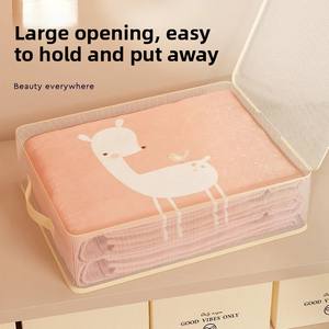 बेडरूम की अलमारी के लिए सांस लेने योग्य कपड़े भंडारण बैग संगठन वर्ग मौसमी रजाई बिस्तर दराज भंडारण बॉक्स हैंडल - Product Image 3