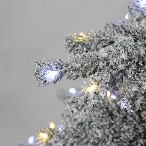 <span class=keywords><strong>Sapin</strong></span> artificiel floqué de type pin alpin avec tronc en bois véritable et lumières LED bicolores pour la décoration de la maison, du bureau ou des fêtes, plusieurs tailles disponibles - Product Image 6