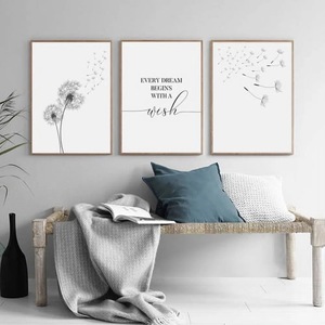 Quadro su Tela Minimalista Nordico con Disegno a Linee <span class=keywords><strong>di</strong></span> Dente <span class=keywords><strong>di</strong></span> Leone, Poster con Citazione Ispirazionale, Decorazione Murale Moderna per la Casa - Product Image 3