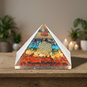 Pirámide de Orgón de 7 Chakras, Cristal, Piedra Preciosa, Artesanía, Pirámide de Resina Hecha a Mano para Decoración del Hogar, Meditación - Product Image 5