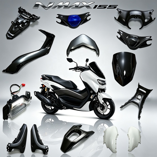 Motorcycle ABS Parts for Yamaha NMAX155 Fairing Parts Plastic Parts PP Parts Full Vehicle Plastic Body Kit Front Rear Mudguards