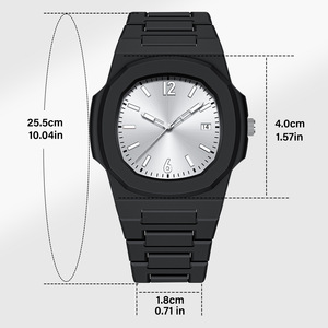 Orologio da Polso Casual al Quarzo da Uomo con Design a Quadrante Arabo, Impermeabile 3 ATM, Nero, Orologi da Polso all'Ingrosso - Product Image 5