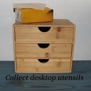 Bamboo multi-layer <b>drawer</b>-style <b>storage</b> <b>box</b>, cosmetic <b>storage</b> cabinet, children's room bedside <b>storage</b> <b>box</b>, export customized - Product Image 4