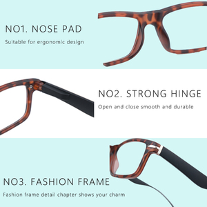 Gafas de Lectura Rectangulares Negras Unisex Shoneray SP-PF25012 con Lentes Transparentes Anti Luz Azul, Diseño Moderno 2026 - Product Image 2