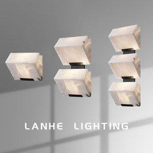 Spanish Marble Copper Wall Lamp <b>Led</b> Wall Mounted Nordic Minimalist Living <b>Room</b> Background <b>Light</b> 1 2 3 Heads White Shade - Product Image 5