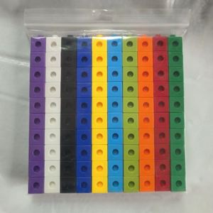 Cubes mathématiques de haute qualité, jouet éducatif pour enfants, cubes de connexion, 100/200 pièces, blocs en plastique pour l'apprentissage préscolaire - Product Image 4