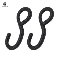 Crochets en S robustes avec revêtement noir pour sangles d'arrimage à cliquet et fixation de cargaison