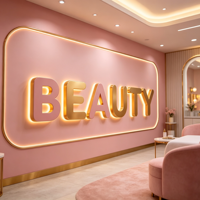 Enseigne personnalisée en lettres 3D rétroéclairées par LED, logo en acier inoxydable éclairé par halo, signalétique publicitaire écologique pour café, bar, entreprise