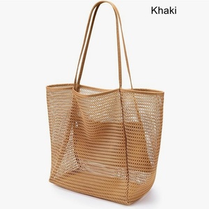 Grand <span class=keywords><strong>sac</strong></span> à bandoulière tissé <span class=keywords><strong>souple</strong></span>, <span class=keywords><strong>sac</strong></span> de plage en maille, grands sacs de voyage pliables en maille pour la natation - Product Image 5