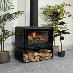 Cheminée <span class=keywords><strong>à</strong></span> <span class=keywords><strong>bois</strong></span> haut de gamme <span class=keywords><strong>à</strong></span> double plaque en acier avec panneau en <span class=keywords><strong>vermiculite</strong></span> pour villa et gîte - Product Image 2