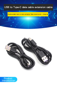 USB để Type-C Cáp dữ liệu cáp mở rộng đôi kết thúc Nam để nam nối truyền dữ liệu + Sạc - Product Image 3
