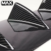 Universel Noir 5 Ailettes Automatiques De Fiber De Carbone De Course Requin Style Pare-chocs Arrière Spoiler Arrière Pare-chocs ABS Diffuseur de Lèvre d'aileron