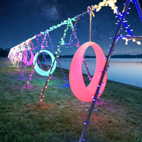 Offre Spéciale – Lumière Solaire Suspendue en Forme de Lune IP65, Fauteuil Suspendu Bleu pour Extérieur, Décoration de Noël et de Fêtes, Amusement, Durable, en PE avec LED