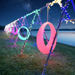 Hamac de jardin moderne en métal le plus vendu, balançoire LED lune pour cour, balançoire pour enfants à couleurs changeantes, mobilier de jardin - Product Image 2