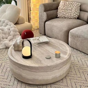 Table à thé en marbre artistique haut de gamme, style « Quiet Wind », pour salon, design de célébrité d'Internet, pierre de designer pour la maison - Product Image 1