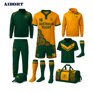 Aibort Nueva Zelanda Australia Fiji Rugby Jersey Shorts | Island Sublimation Rugby Uniform Sets Ropa deportiva personalizada Eco-Friendly - Product Image 2