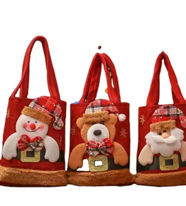 Noel süslemeleri noel baba kardan adam geyik hediye çantası çocuk hediye çantası şeker çanta noel çanta