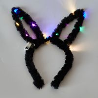 Serre-tête en peluche à 14 lumières en forme d'oreilles de lapin, avec effet lumineux clignotant, idéal pour les fêtes de Noël – Nouvelle fonctionnalité en gros