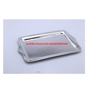 Lot de plateaux de service unisexes en acier inoxydable, présentoir, utilisé pour les restaurants, les hôtels, les fournitures indiennes - Product Image 1