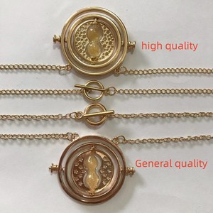Collar con Colgante de Reloj de Arena Chapado en Oro Clásico, Cadena de Eslabones de Aleación, Unisex, en Oferta, Ideal para Regalos - Product Image 4