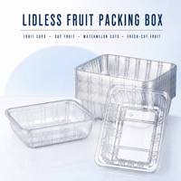 Boîte d'emballage alimentaire carrée transparente en PET recyclable jetable pour tomates fraîches, fraises, raisins, salades (plastique)