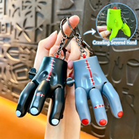 Porte-clés jouet à remonter en forme de main rampante, amusant, pour farces, anti-stress, pendentif de sac, nouveauté, cadeau pour enfants